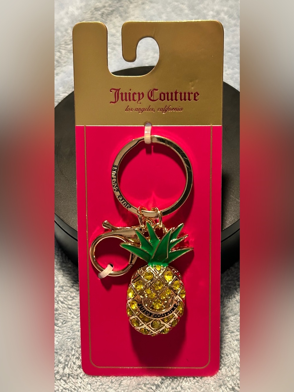 JUICY COUTURE PINEAPPLE WITH RHINESTONES AND ENAMEL JEWELRY/PURSE CHARM - NWT!